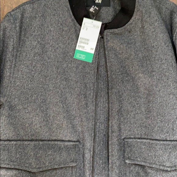 H&M Mens Grey Wool Jacket - Picture 4 of 4